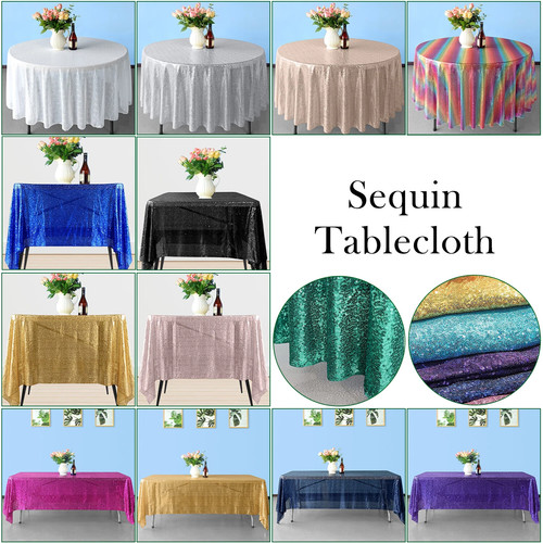 Nappe sequins ronde carrée - en,