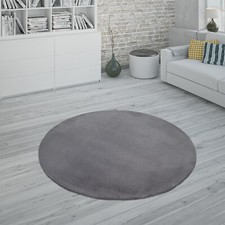 Tapis Shaggy Salon Anthracite Gris Noir Poils Longs Fausse Fourrure Doux