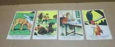 FABLES OF THE FOUNTAIN set of 4 old school pictures illustrated