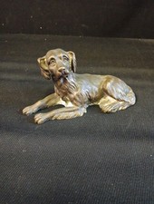 Statue En Bronze Représentant Un Chien Au Repos H 9cm L 19cm
