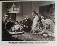 Casablanca 8 x !0 Still 1942 Humphrey Bogart overlooking the roulette table!