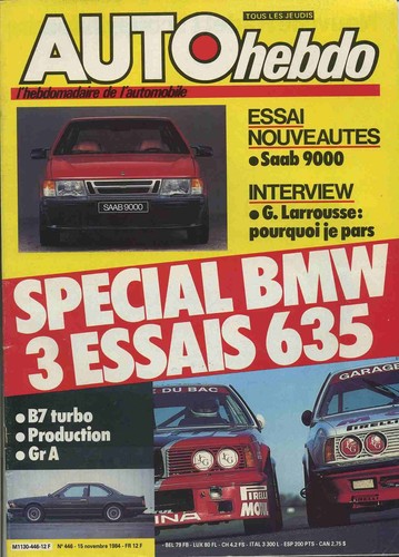 Auto hebdo 446 11 1984 - auto, n°446