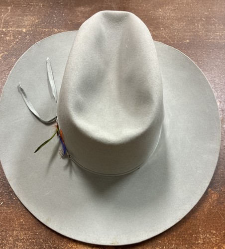 Vtg resistol gray felt western - gray,
