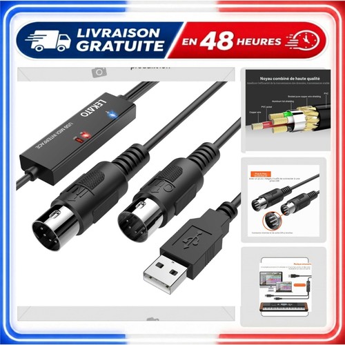 Câble midi usb - midi, 2