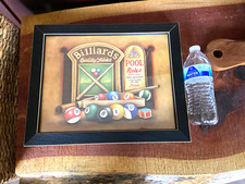 Billards Hall Pool & Snooker  Wood Wall Art vintage