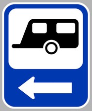 EMPLACEMENT ZONE AIRE CARAVANE GAUCHE CAMPING AUTOCOLLANT STICKER CAM196