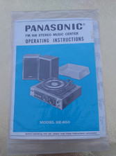 Panasonic FM AM Stereo Music Center MANUAL ONLY MODEL SE-850
