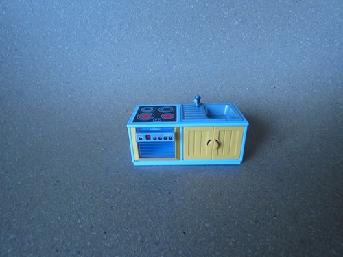 Meuble bleu combiné four - meuble,
