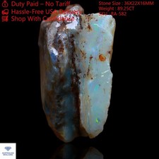 Collier en pierres précieuses brutes créateur opale de feu naturelle 89,25...