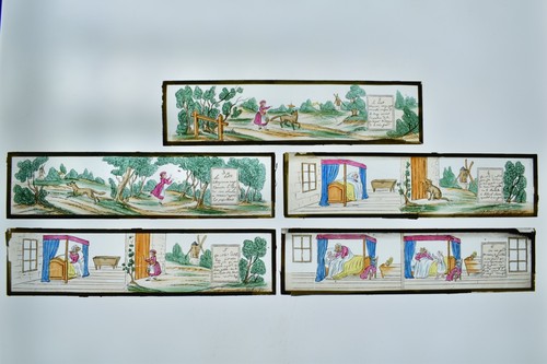 Lot plaques verre peintes - de,