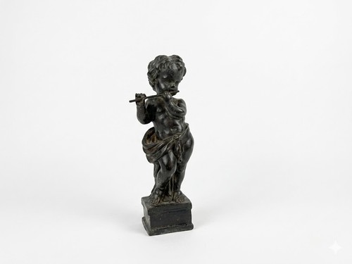 Statuette putti joueur - , de