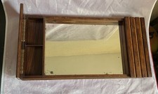 Plateau miroir rectangulaire miniature, bois peint  années 40-50