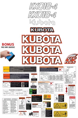 Fits kubota kx018 decal kit - kx018-4,