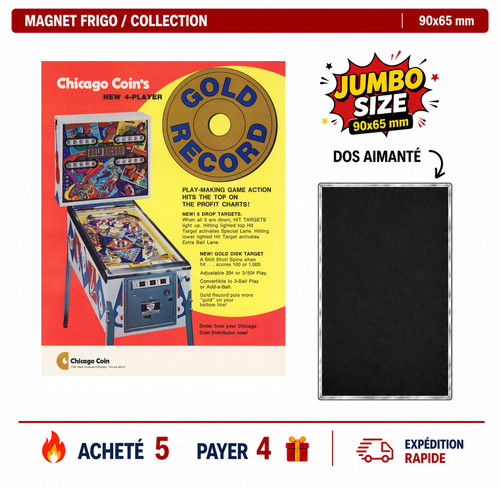 Magnet frigo gold record - gold,
