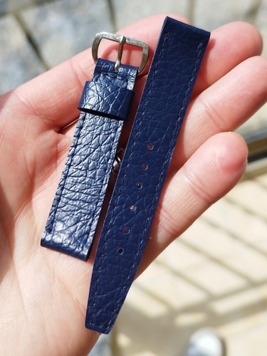Bracelet montre cuir bleu