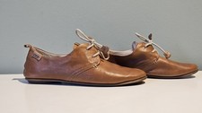 Pikolinos CALABRIA Womens Size EU 37 Tan Brown Leather Shoes Laced Flats 