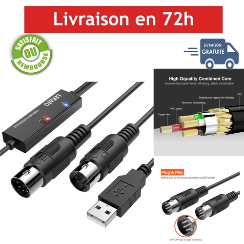 Lekato câble midi usb - lekato,