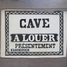 AFFICHE ANCIENNE 1810 CAVE A LOUER MAISON IMMOBILIER IMPRIMERIE