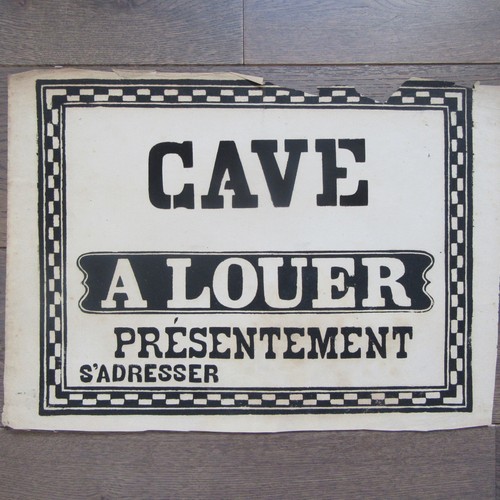 Affiche ancienne 1810 cave - ancienne, a