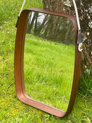 Ancien miroir teck scandinave - teck,