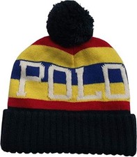 Casquette en tricot Ralph Lauren avec pompons bleu marine Polo Ralph Lauren 3...