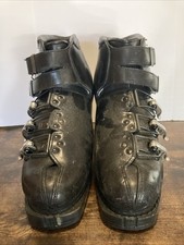 Le Trappeur Cross Country Women Ski Boots Sz 6.5 France Black Buckle Up Leather