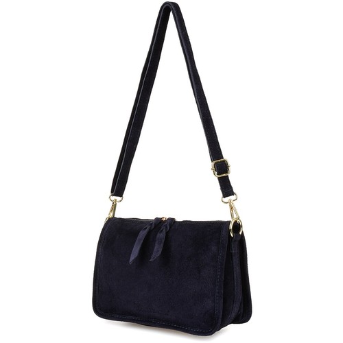 Sac bandoulière cuir bleu - en,