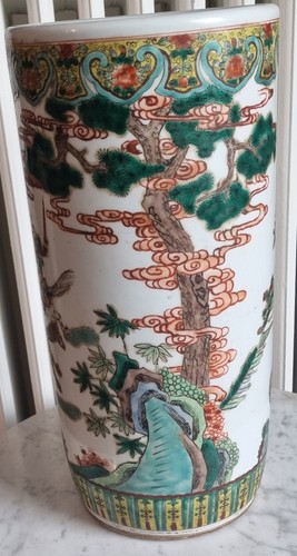 Grand vase tube chinois - chinois, ancien