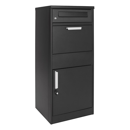 Boite paquet noire sur - noire, pied