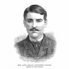 Captain Forestier Walker Killed in Sudan - Antique Print 1884