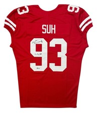 NDAMUKONG SUH NEBRASKA CORNHUSKERS SIGNED JERSEY GAMECUT AUTOGRAPH BECKETT COA