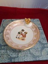 Baby heating plate, with cap, Limoges porcelain.