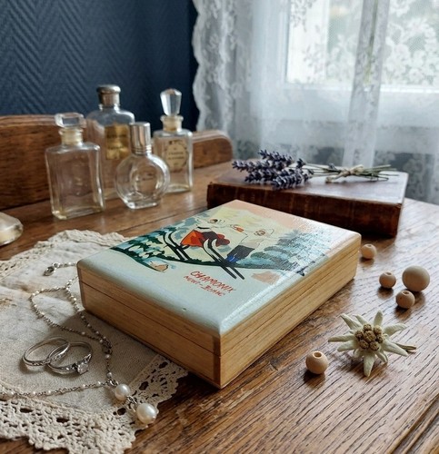 Boîte bijoux vintage bois - à,