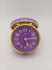 Vintage FASHION Alarm Clock - Purple & Gold - Made in Japan - Works Perfectly