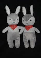 Lot 2🍀Doudou Lapin Gris