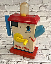 Vintage Fisher Price Wooden / Plastic Perky Pot Toy