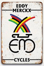 Plaque Murale Métal "EDDY MERCKX" Art Déco Vintage