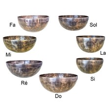 7 Chakras set Bol Chantant Tibétain pleine lune