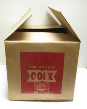 SHELL Carton logo - publicitaire huile X-100  -  42x32x30 cm