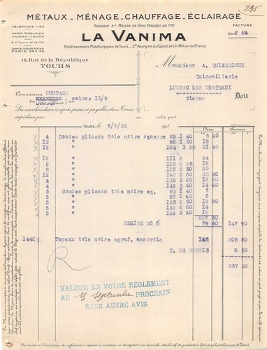 1933 metaux menage chauffage - menage,