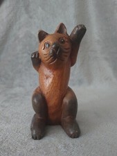 Statue / figurine chat en bois