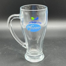 Pfizer Exubera Handled Glass Mug Coffee Cup Clear Pharmaceutical Drug Rep