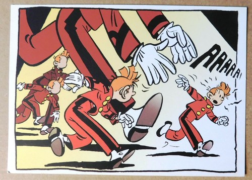 Carte postale spirou pastiche - postale, spirou.