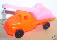 1980s BAZAAR TOY TRUCK PICKER CRANE MACK US USA ORANGE 1/80
