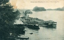 SOISY SOUS ETIOLLES L'ÎLE VUE DU PONT Les Péniches card