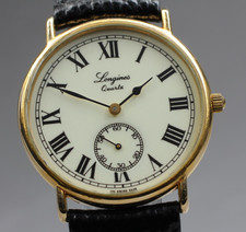 [Near MINT] Vintage LONGINES CHARLESTON L176 5228 32mm Roman Gold Qz Men's Watch