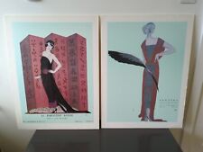 2 Art Deco Posters Eduardo Benito Tanagra  Le Paravent Rouge Robe Du Soir 
