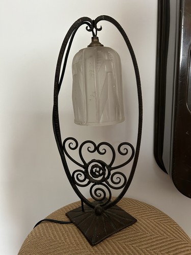 Lampe art deco fer forgé - lampe,