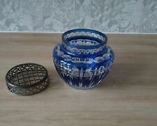 BLUE CRYSTAL FLOWER VASE - Val Saint Lambert - Circa 1920