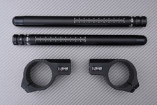 Paire de Demi Guidons Inclinable Noir Mat KAWASAKI ZRX 1200 ZRX1200 43mm